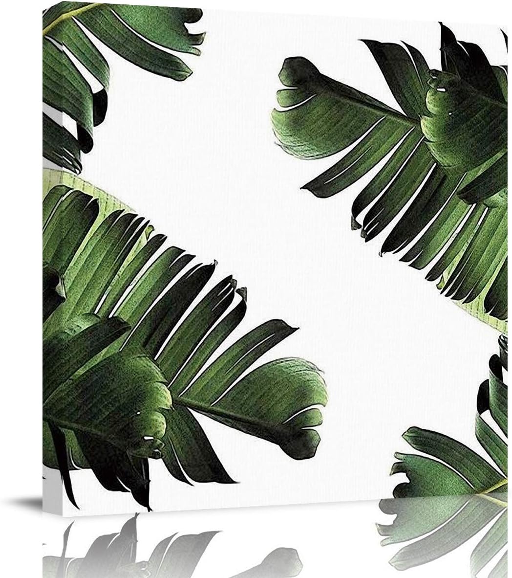 Bathroom Decor Canvas Wall Art Painting,Banana Leaf Canvas Prints Artwork Home Decor for Living Room,Kitchen,Office,Framed Ready to Hang 20x20Inches
