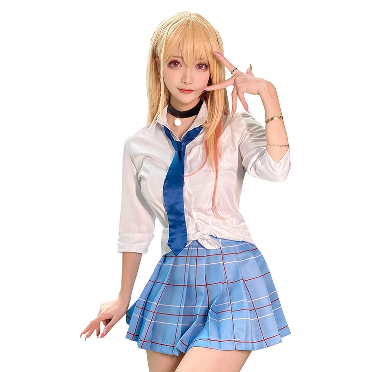 Anime My Dress-Up Darling Marin Kitagawa Cosplay Costume School Uniform Skirt Outfits Halloween Carnival Suit