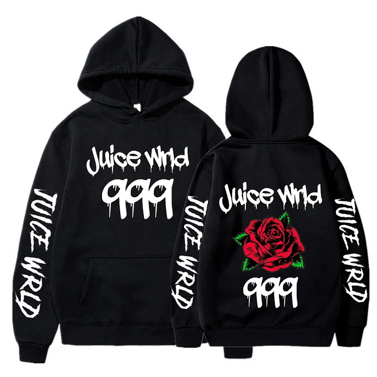 Juice Wrld Printed Hoodies Hooded Sweatshirts Hip Hop Pullovers Streetwear Hoodie at Hiphopee