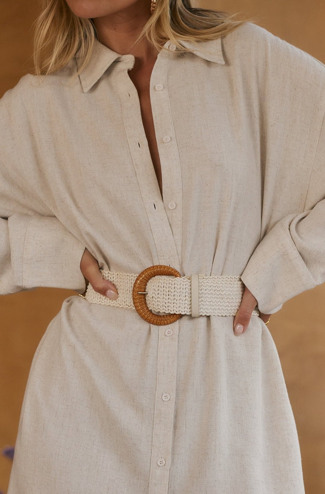 Aliso Tan Woven Belt