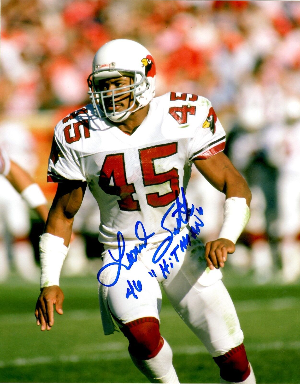 Autographed LEONARD SMITH Arizona Cardinals 8x10 Photo Poster painting w/COA