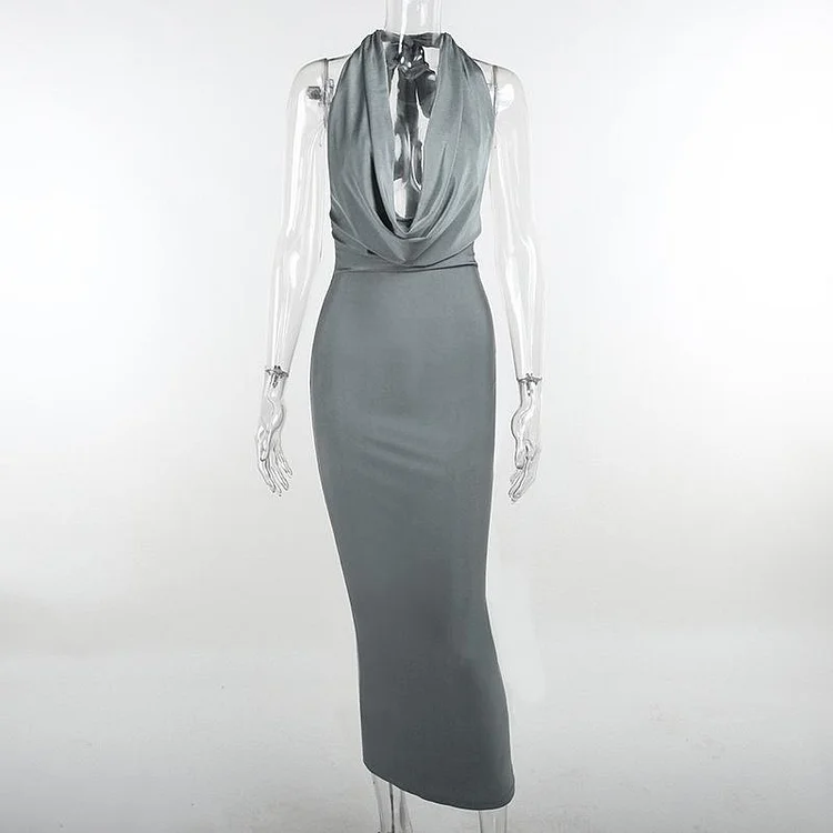 Promsstyle Elegant halter neck backless maxi dress Prom Dress 2023