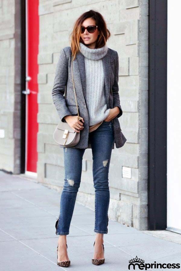 Casual easy turtlenecck sweater knitted sweater
