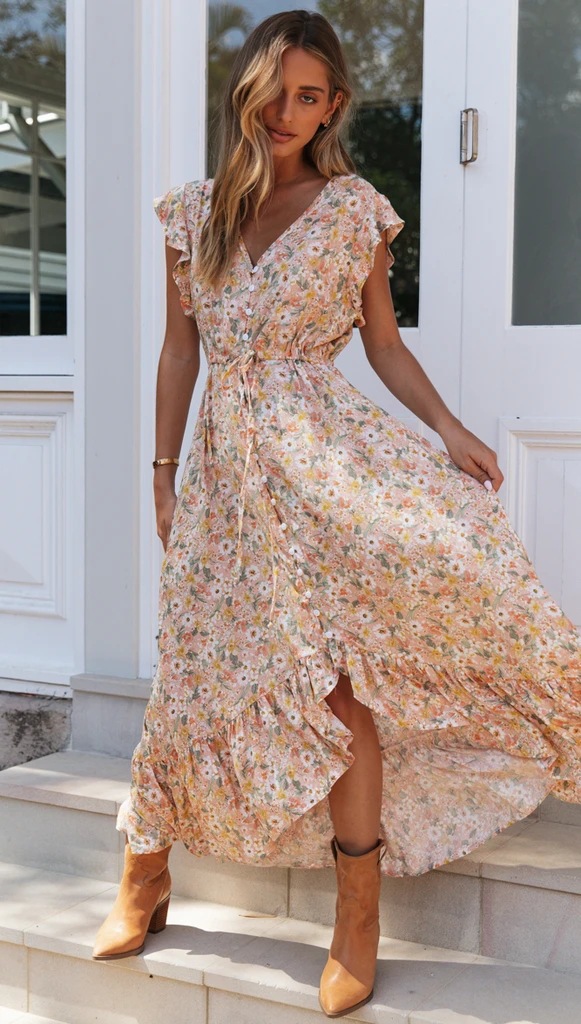  thdmladies All My Life Ivory Multi Print Midi Dress thedmladies