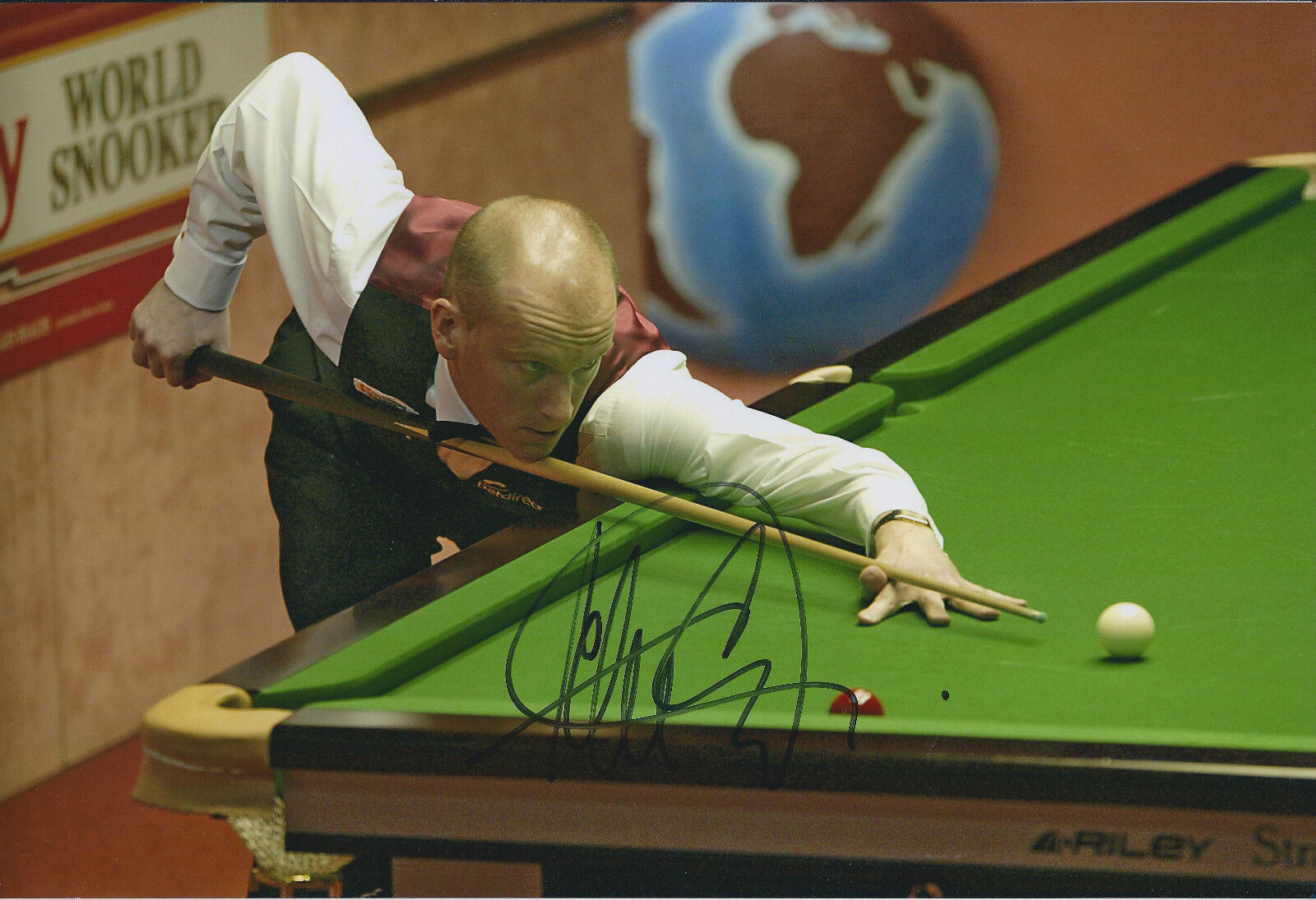 Peter EBDON SIGNED Snooker Autograph 12x8 Photo Poster painting AFTAL COA DUBAI Classic Finalist