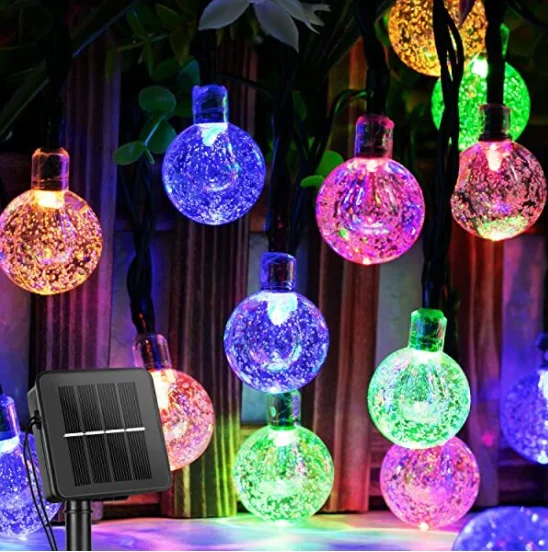 Solar String Lights Outdoor, 60 Led 35.6 Feet Crystal Globe Lights for Garden Yard  Decor (Warm White)