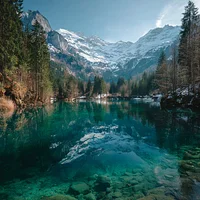 Alpine Turquoise Lake - Diamond Painting
