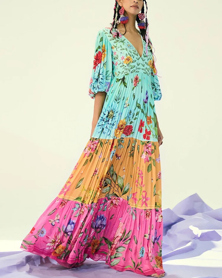 Flower Embroidered Maxi Dress