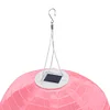 8 inch LED Round Solar Lantern Solid Color Waterproof Pendant Garden Decor