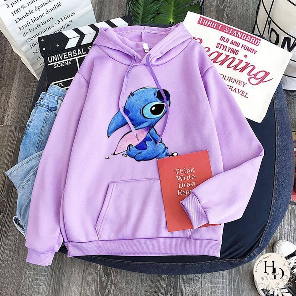 New Hoodie Sweatshirt Women Oversized cartoon Stitch Hoodie couple shirt versatile Sweatshirt Winter Long Sleeve Tops Hoodies