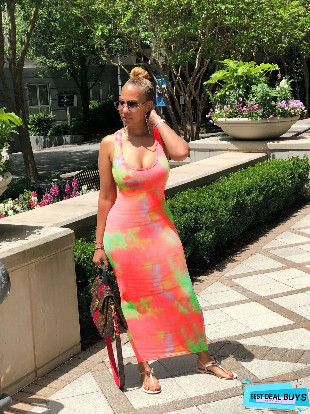 Tie-Dyed Back Strap Dress