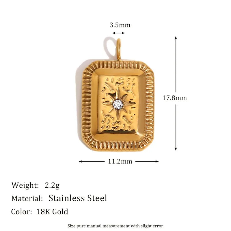 1 Piece 19.8*14MM 304 Stainless Steel Flower Pendant Jewelry Accessories