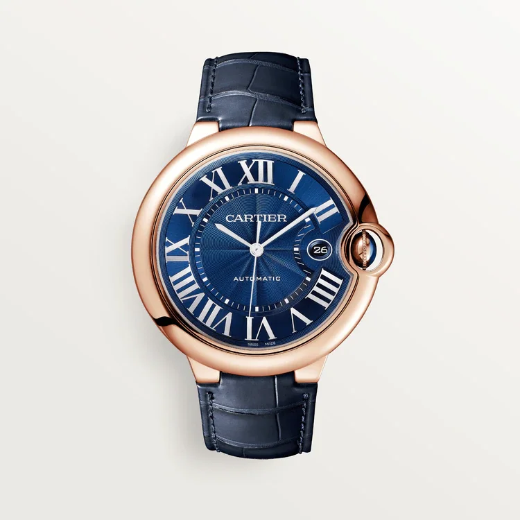 42 mm, movimiento automático, oro rosa, cuero