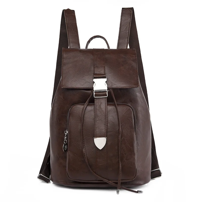 Soft Leather Double Shoulder Casual Simple Bag