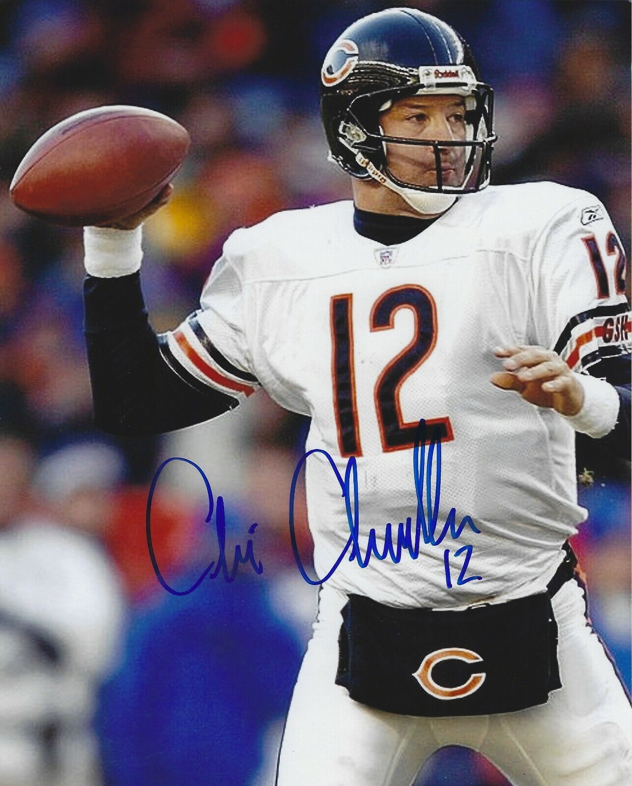 Autographed CHRIS CHANDLER Chicago Bears 8x10 Photo Poster painting w/COA