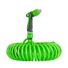 10-Mode Adjustable Garden Hose Nozzle With Coiled Spring Hose