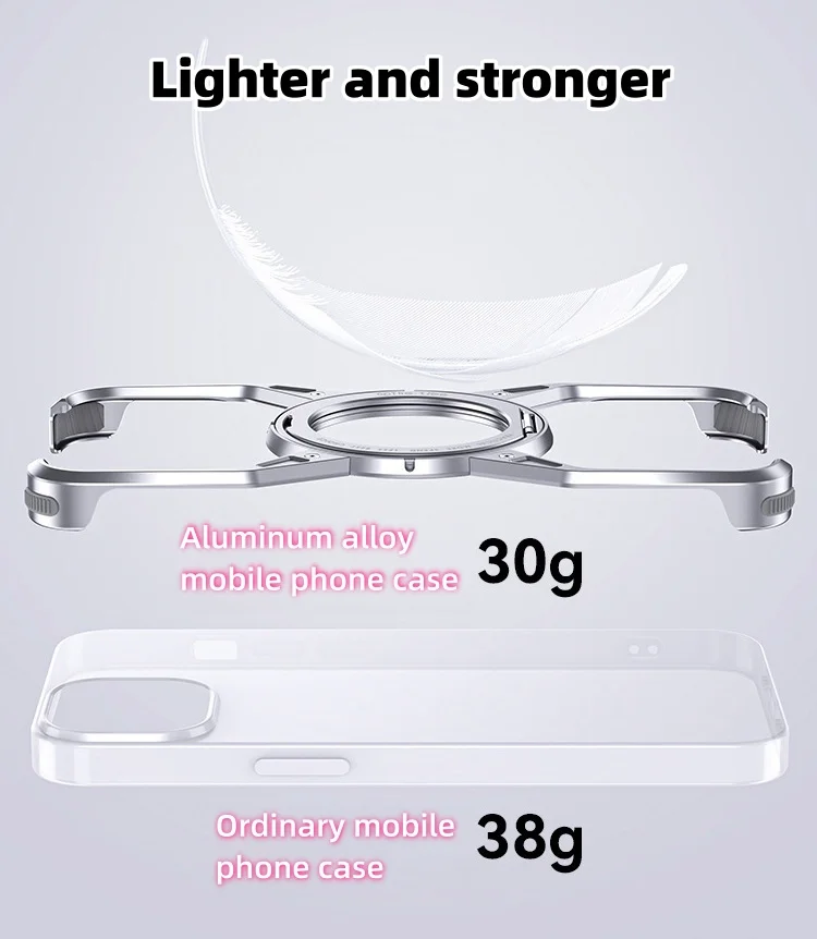 Suitable for iPhone 15 series frameless hollow aluminum alloy mobile phone case