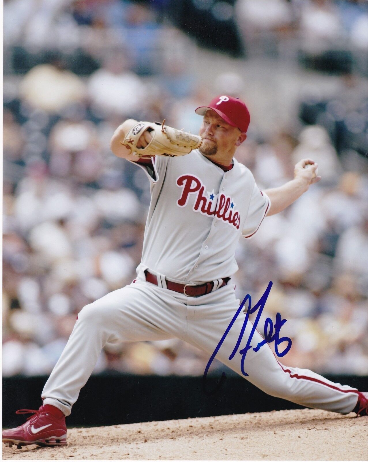 AARON FULTZ PHILADELPHIA PHILLIES ACTION SIGNED 8x10