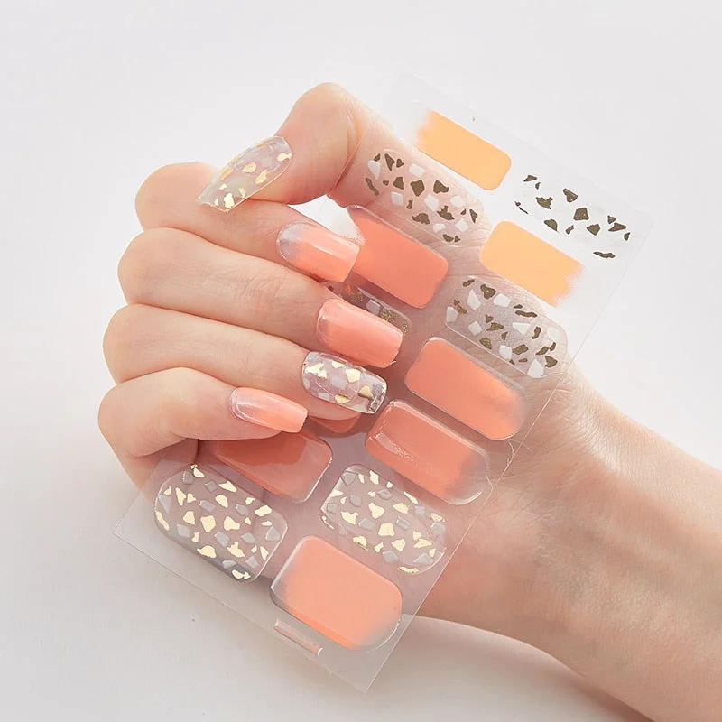 Four Sorts 0f Nail Stickers Nails Art Decoration Manicure Shiny Nail Decoration Decals Plain Stickers Nail Accesoires Women-Nail Inspo