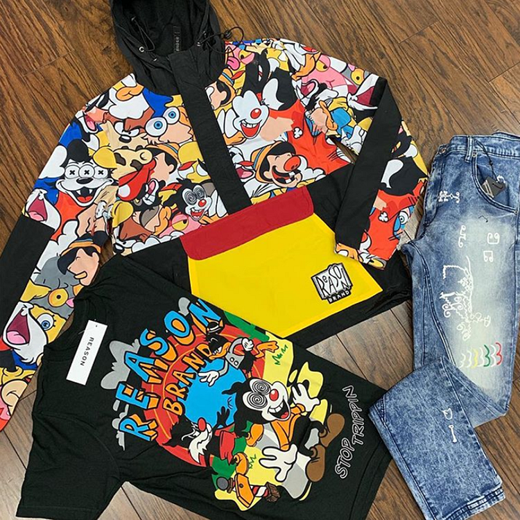 Cartoon pattern hoodie