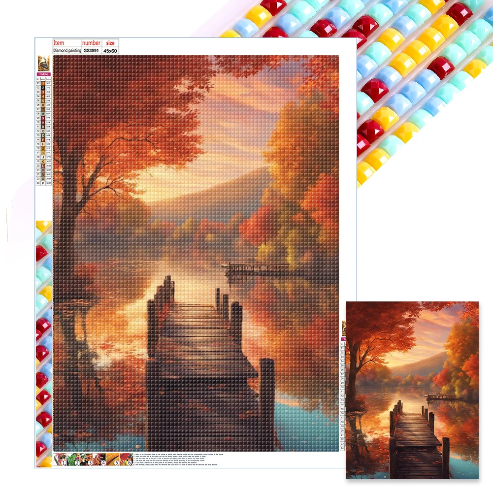 Diamond Painting - Full Square Drill - Autumn Lake(Canvas|45*60cm)