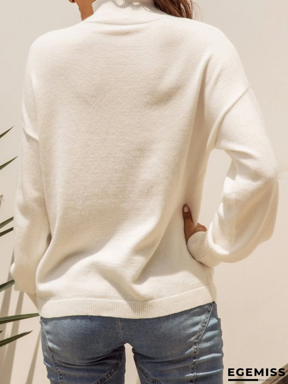 Casual Long Sleeve Shift Sweater | EGEMISS