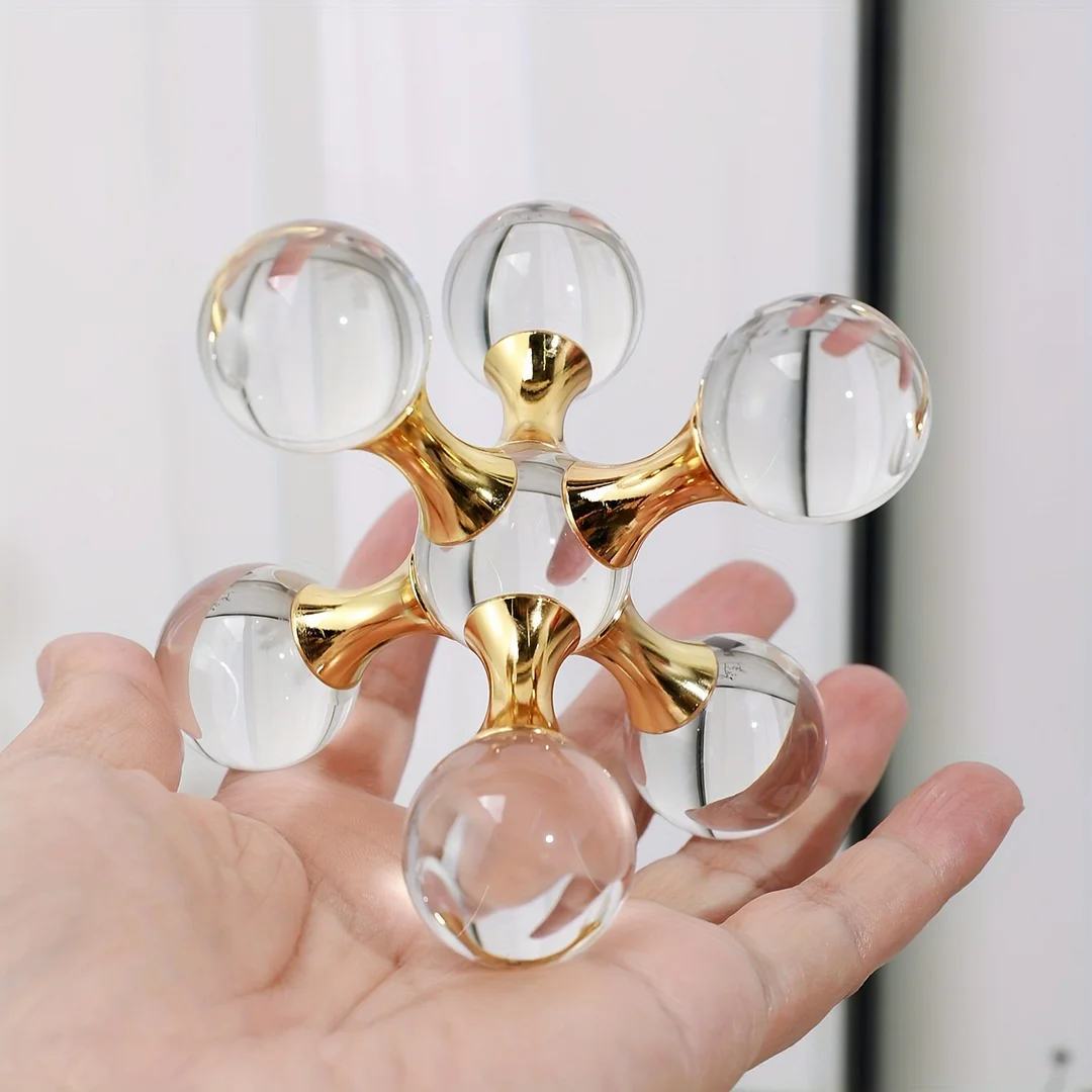 Crystal molecule ball decorative ornaments - light luxury handicrafts, suitable for desktop, living room, office decoration, artistic style