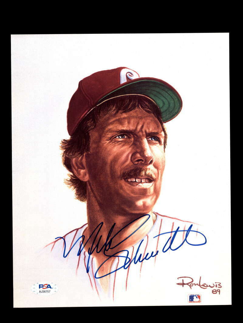 Mike Schmidt PSA DNA Coa Signed 8x10 Photo Poster painting Litho Phillies Autograph