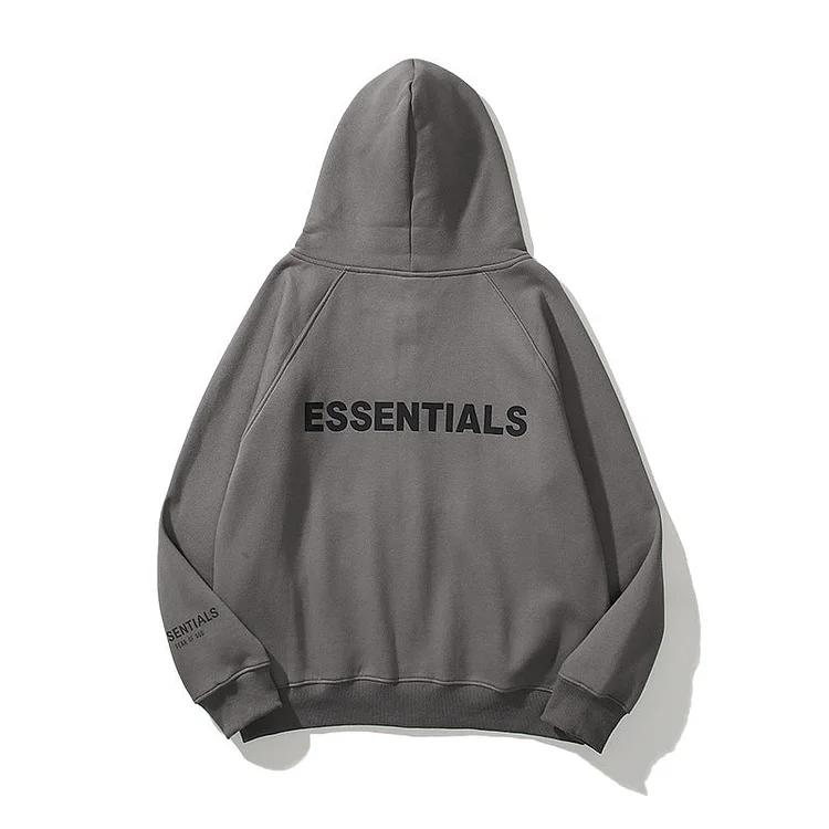 ESSENTIALS Three-dimensional Letters Oversize Hoodie Cardigan Sweater