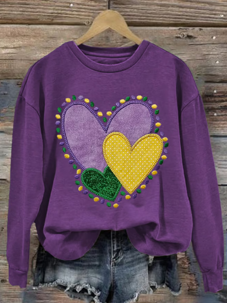 Comstylish Women'S Mardi Gras Print Sweatshirt