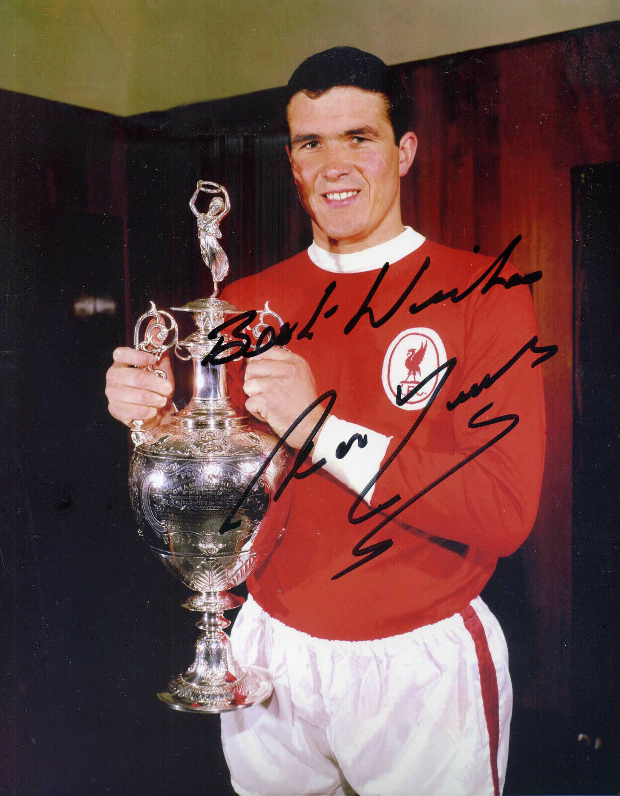 RON YEATS Signed Photo Poster paintinggraph - Scotland / Liverpool / Tranmere - Preprint