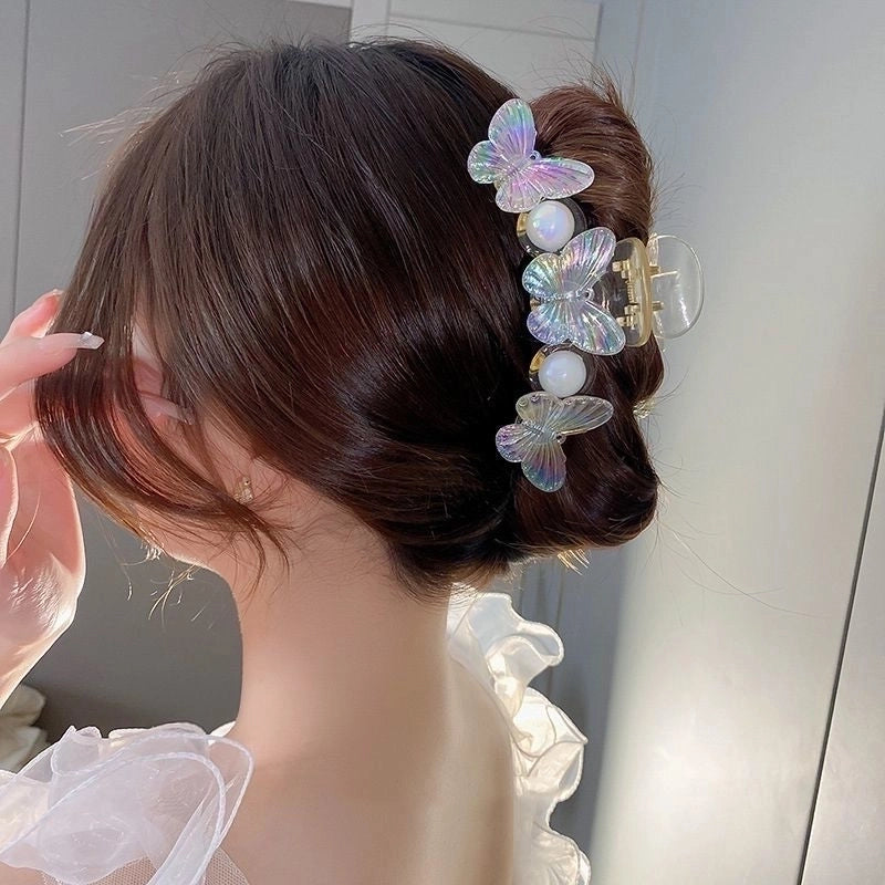 Women’s Japanese Style Minimalist Classic Style Flower Butterfly Plastic Hair Claws