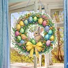 (US Only)Easter Wreath Theme 2D Flat DIY Rabbit Diamond Art Pendant Door Home Decoration
