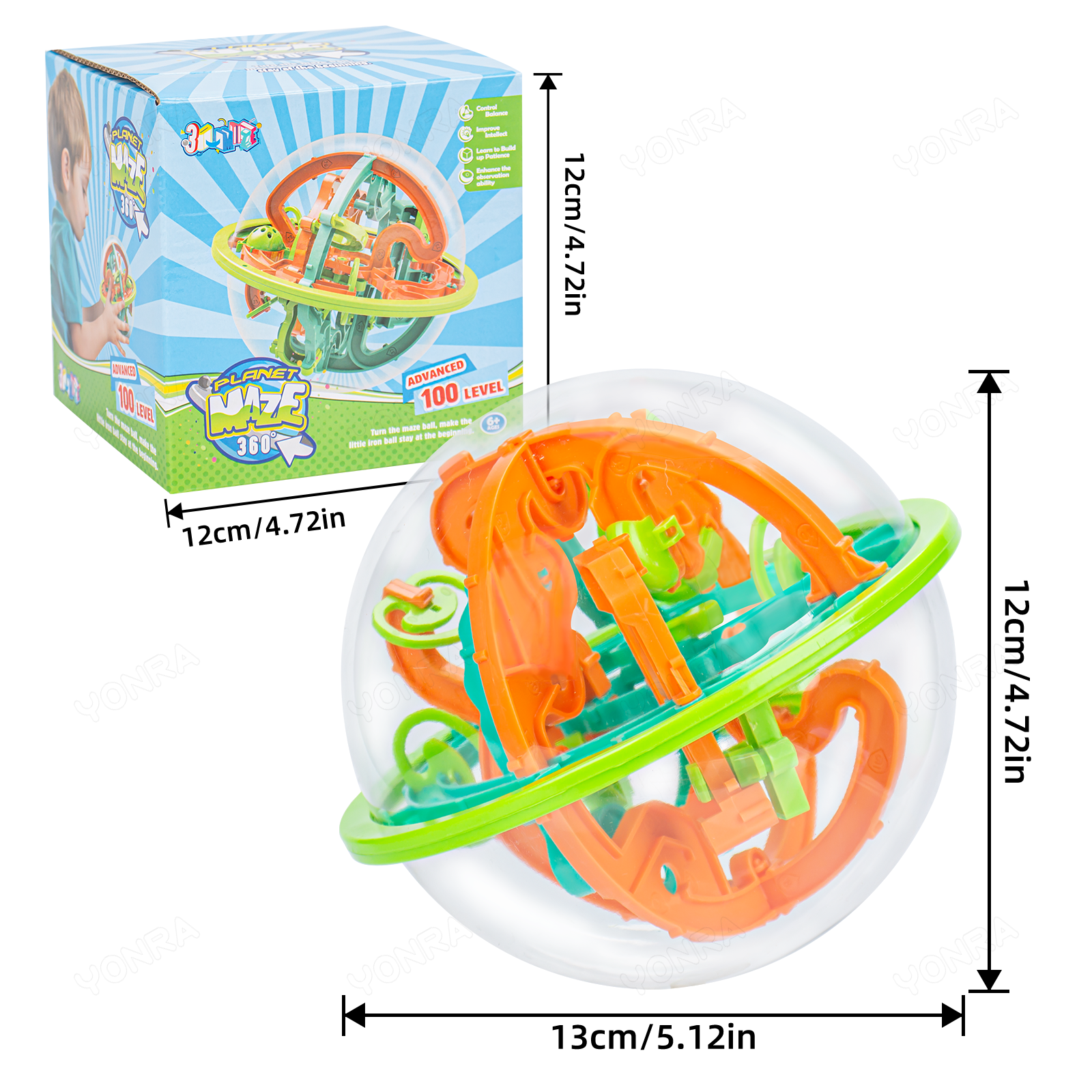 Tegooe Tegooe 3D Maze Puzzle Ball Game with 100 Obstacles - Brain Teaser Logic Toy for Kids and Teens