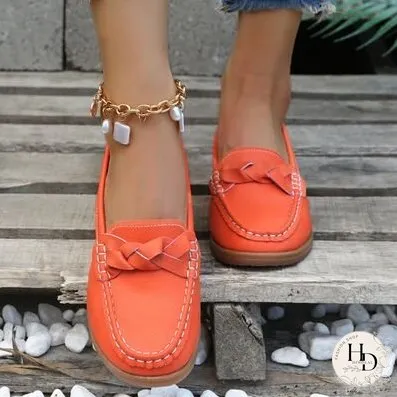 Weave Wedge Heeled Loafers