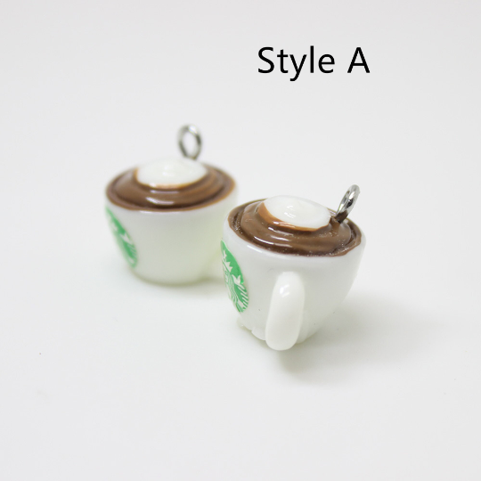 Bulk 10/30 pcs Starbucks 3D Drink Bottle Heart Coffee Cup Resin Charms Pendants For DIY Decoration Earrings Key Chains Accessories