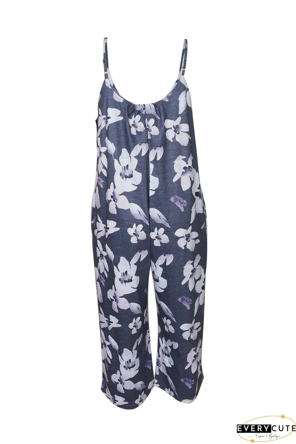 Print Spaghetti Strap Wide Leg Jumpsuit