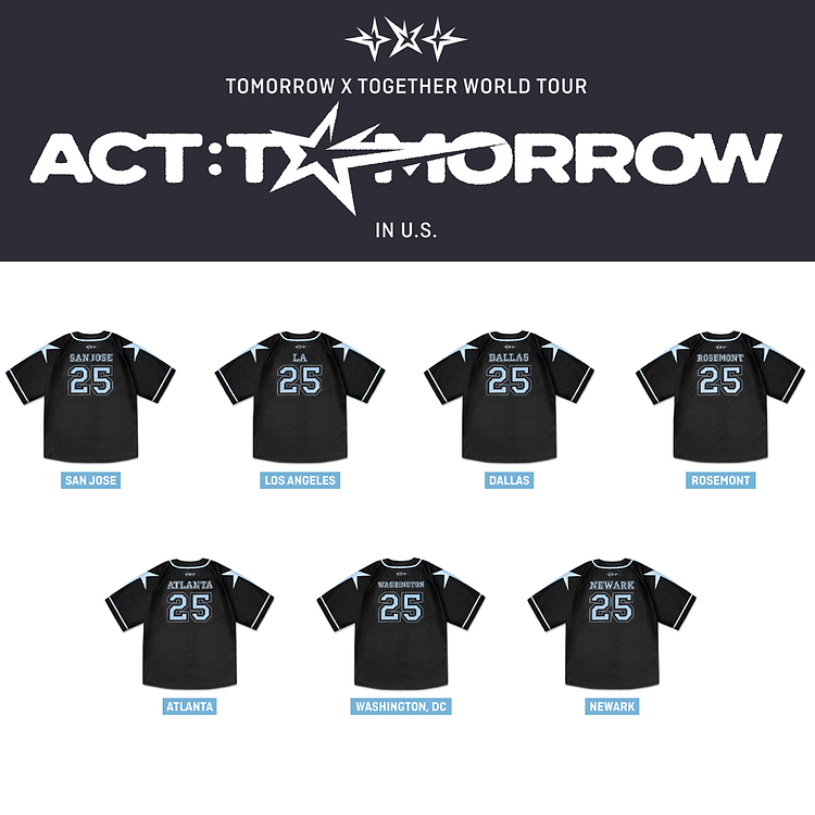 TXT TOMORROW LA 25 ユニフォーム Tシャツ　Mサイズ TXT TOMORROW LA 25 ユニフォーム Tシャツ Mサイズ TXT TOMORROW LA 25
