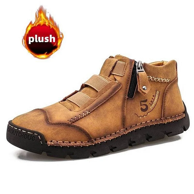Leather Ankle Boots For Men Comfy Walking Orthopedic Shoes Radinnoo.com