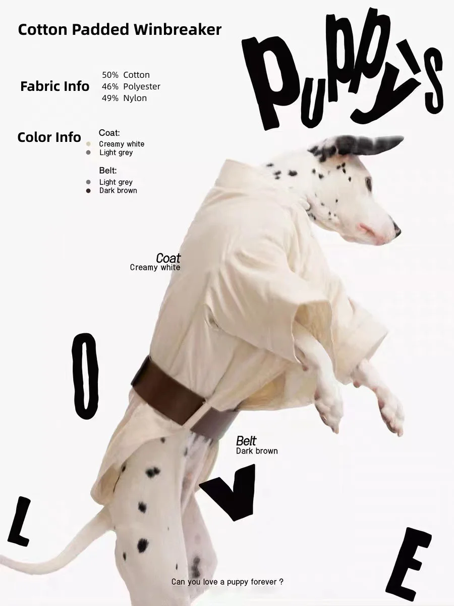 Dog Coat with Belt roarxlpet