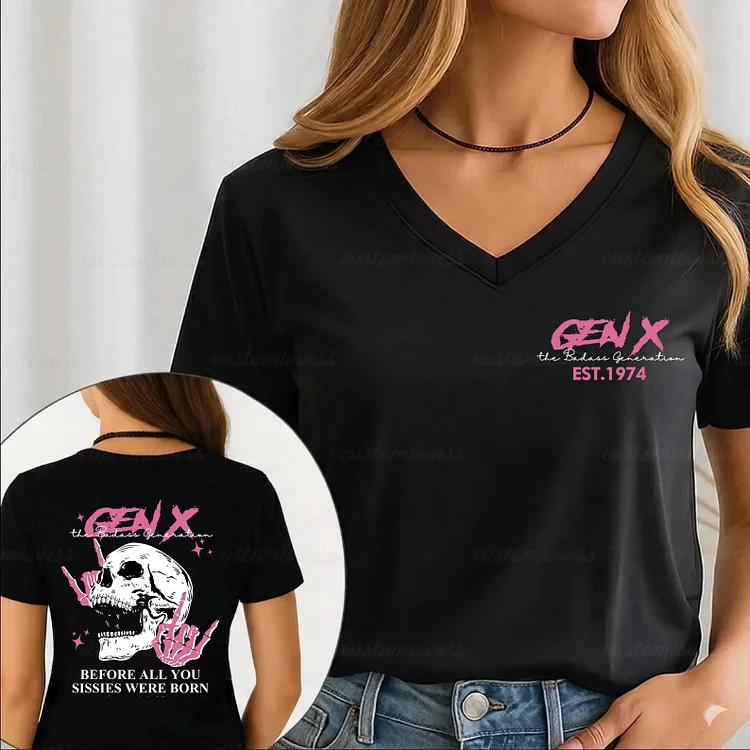 Custom Year Badass Gen X T-shirt 