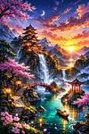 Luxury AB Velvet Diamond Painting Kit - Landscape