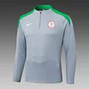 2025 Nigeria Half-Pull Training Suit Grey Football Shirt 1:1 Thai Quality Set