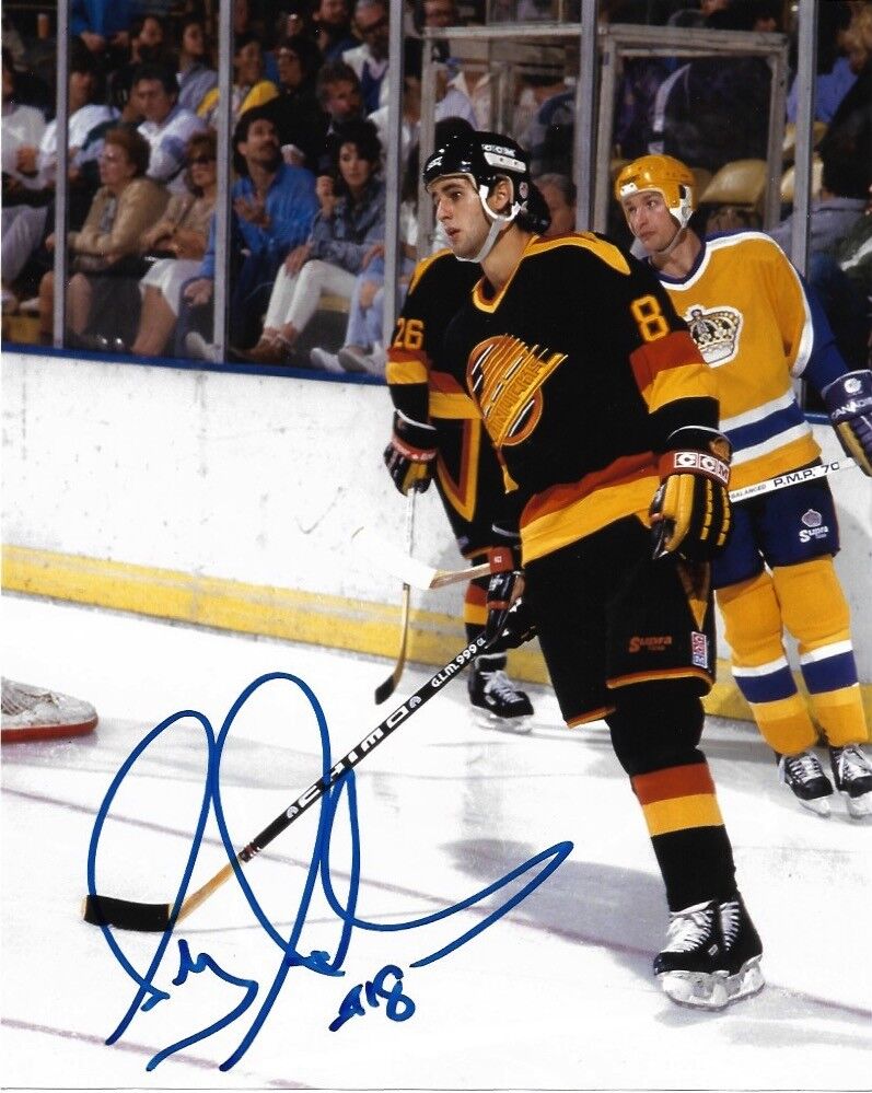 Vancouver Canucks Greg Adams Signed Autographed 8x10 NHL Photo Poster painting COA A