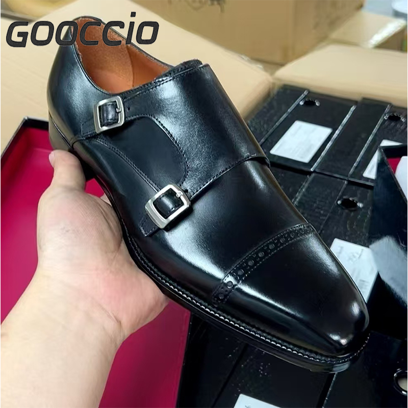 YH205 Calf-Skin Dress Shoes/Monk Shoes For Men GOOCCIO   