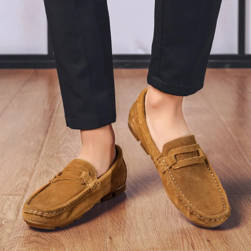 Men Loafers Shoes Spring autumn Fashion Boat Footwear Man Brand genuine Leather Moccasins slip on Men Shoes Men's Casual Shoes