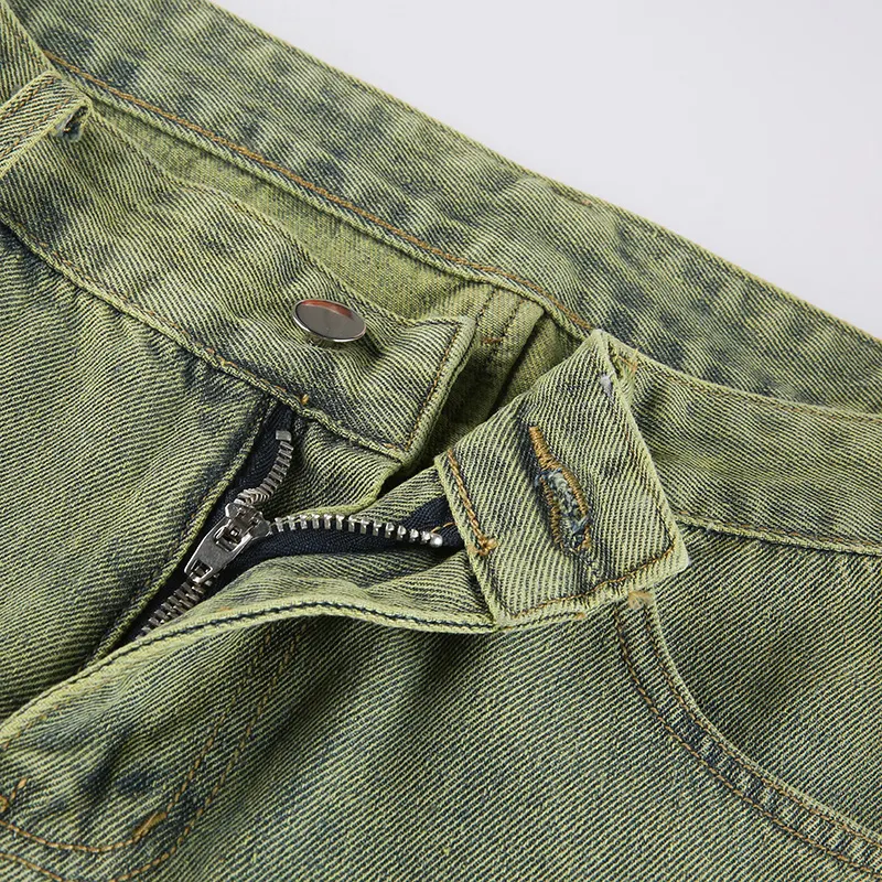 Green cobra embroidery men's jeans main image 1