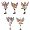 5Pcs Diamond Painting 2D Flat Angel Dog Shake Car Ornaments for Center Console