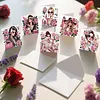 6Pcs Diamond Painting Pink Rose Lady Greeting Card Set with Envelopes for Birthdays Thanksgiving & Special Occasion
