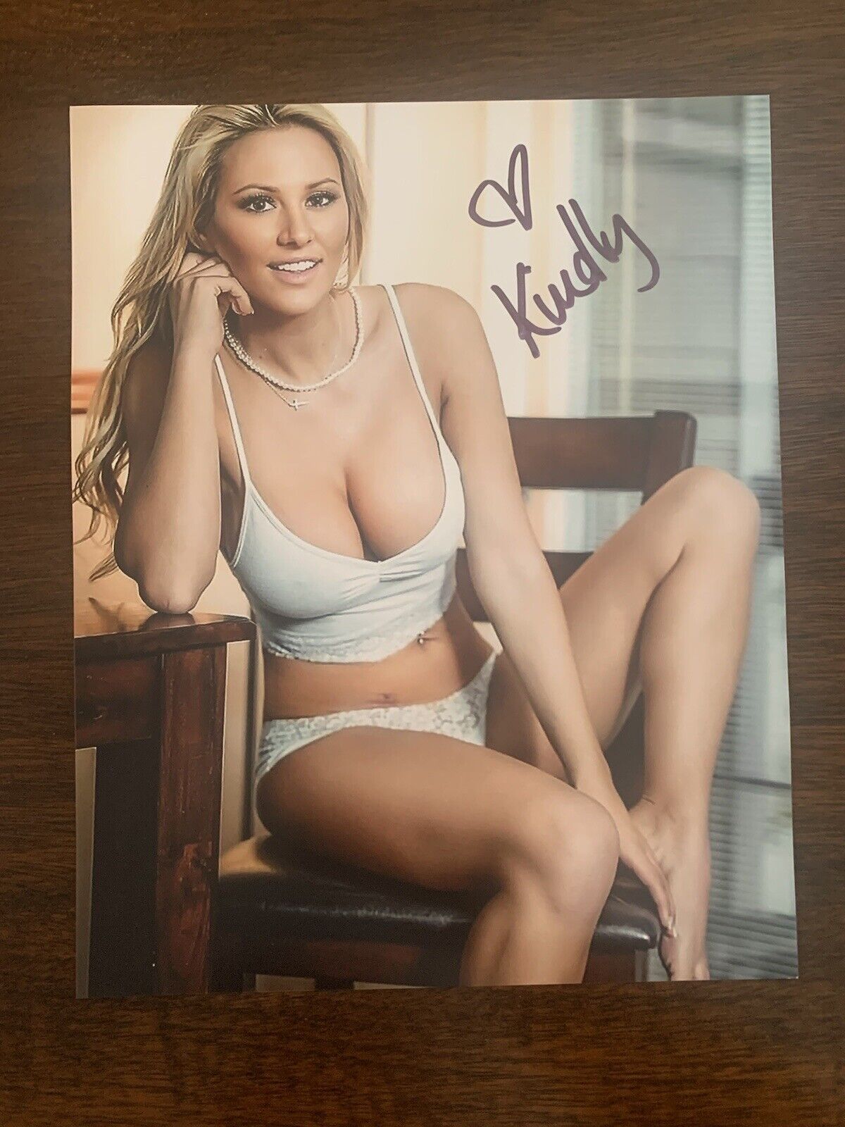 Kindly Myers SIGNED 8x10 Photo Poster painting Playboy Model AUTOGRAPHED HOT SEXY